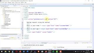 Apache Tomcat - JSP - Servlet - JSP Read html input element - Video 26