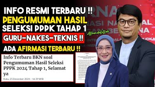 CEK SEKARANG ‼️ HASIL SELEKSI PPPK TAHAP 1 ADA AFIRMASI KHUSUS ‼️