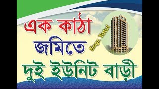 এক কাঠা জমিতে ২ ইউনিট বাড়ি!!Small two unit Building plan 27x27'