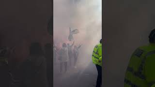 Hearts Gorgie Ultras set off FLARES on march to Tynecastle vs Celtic #shorts