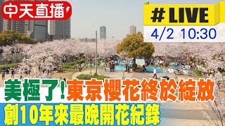 【中天直播#LIVE】美極了! 東京櫻花終於綻放 創10年來最晚開花紀錄 20240402 @全球大視野Global_Vision