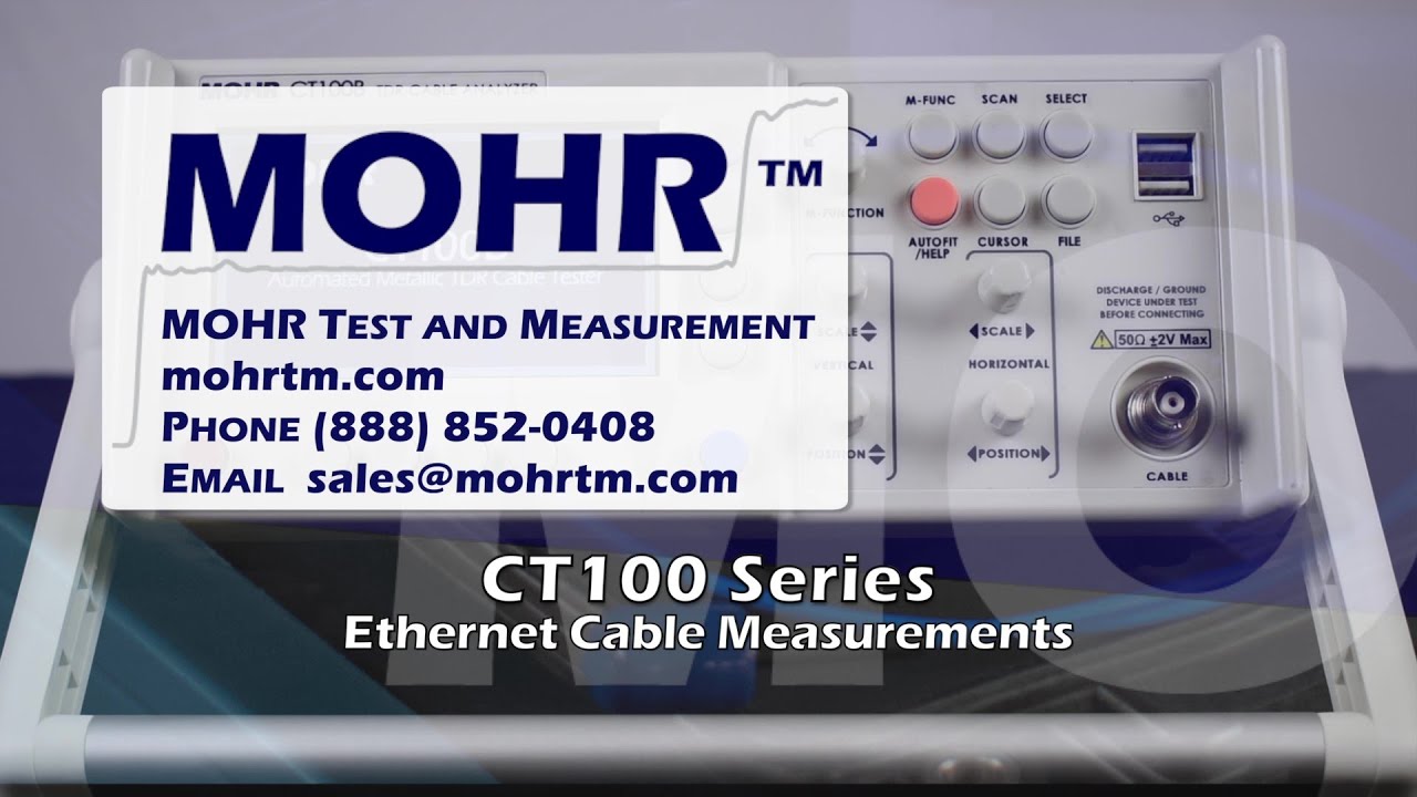 Ethernet Measurement On The Mohr Ct100b Series Tdr Youtube