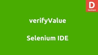 Selenium IDE verifyValue