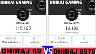 DHIRAJ 69😄VS DHIRAJ 6970 😭 LIVE SUBSCRIBER COUNT LIVE VIEWS COUNT #vs #live #subscribrecount #count