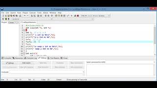 Swapping of two numbers using function (Call by reference)