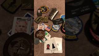 Pookie found my Military Coins and Patches. I’m retired so what?