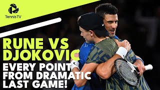 Holger Rune vs Novak Djokovic EVERY POINT From Dramatic Last Game | Paris Final 2022