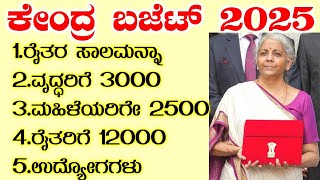 ಕೇಂದ್ರ ಬಜೆಟ್ 2025 / ರೈತರ ಸಾಲ ಮನ್ನಾ, ಮಹಿಳೆಯರಿಗೇ 2500 , ವೃದ್ಧರಿಗೆ 3000, ರೈತರಿಗೆ 12000 / Union Budget