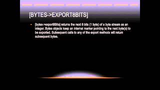 Lasso Programming: [Bytes→export8Bits]
