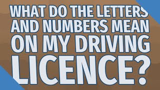What do the letters and numbers mean on my driving Licence?