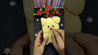 diy| sponge doll | teddy bear making idea| easy to craft for kids| #short video.