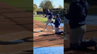 Shohei Ohtani live at bat for the Dodgers at Spring Training