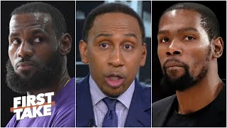 Stephen A.: 'LeBron will be waiting' for the Nets, KD & Kyrie 'have to answer the call' | First Take
