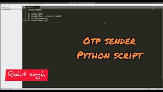How to send OTP using Python | OTP sending in PYTHON