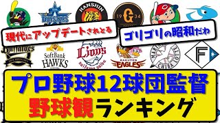 【格付け】プロ野球12球団監督 野球観ランキング…【最新・反応集】プロ野球【なんJ・2ch・5ch】