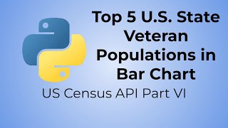 Python US Census API Tutorial (Part VI) - Top 5 U.S. State Veteran Populations in Bar Chart