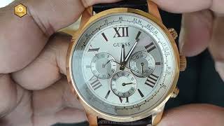 Guess W0380G4 Chronograph watch Time setting and chronograph reset tutorial