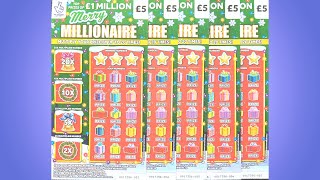 £25 5x Merry Millionaire £5 Scratch Card £1 MILLION #scratchcard #scratching #christmas #viral