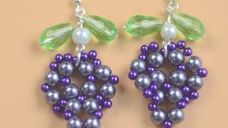 PandaHall Tutorial Video on Beads Grape Earrings