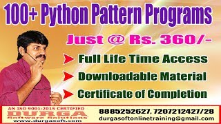 DURGASOFT 100+ Python Pattern Printing Programs Videos Just @ Rs 360/-