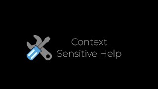 Context Sensitive Help