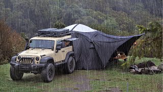 This CAR TENT is perfect for RAIN and STORM [ Solo Camping ASMR ]