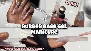 3XL RUBBER BASE GEL MANICURE for BEGINNERS | New Glitter Nail Glue from BORN PRETTY + NEW PRODUCTS