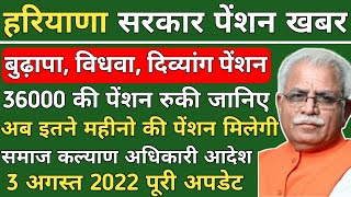 हरियाणा बुढ़ापा, विधवा, दिव्यांग पेंशन।। अब इतने महीनो की पेंशन मिलेगी।। समाज कल्याण अधिकारी आदेश।।