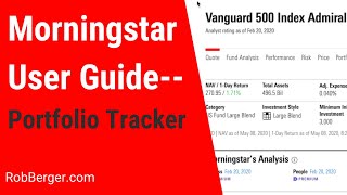 Morningstar Portfolio Tracker [Video  #5]