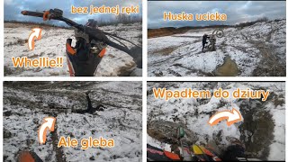 Moto Vlog #1 / Moto upalanie w śniegu. Aż gleby są przyjemne. Winter ride ❄️. KTM/Husqwarna.