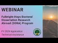 Webinar: FY 2024 Fulbright-Hays Doctoral Dissertation Research Abroad Program Technical Assistance