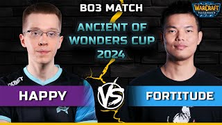 WC3 | Bo3 Match | [UD] Happy vs Fortitude [HU] | Ancient of Wonders Cup 2024 #4