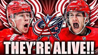 THE DETROIT RED WINGS ARE ALIVE!!! CRAZY COMEBACK VS BLUE JACKETS FROM LUCAS RAYMOND & PATRICK KANE