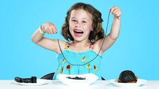 Kids Try All Black Colored Foods | Kids Try | HiHo Kids