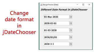 How to change date format in jdatechooser| Simple Date Format Java | Java Tutorials For Beginners