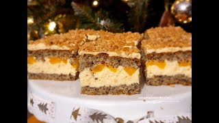 Walnut with cream and peaches, delicious soft and moist cake, for every occasion #cake