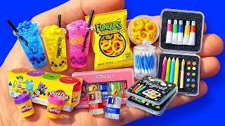 19 DIY Miniature Crafts | How to Make Miniature Boba Drink, Funyuns, Doll Stationery | DIY Tutorial