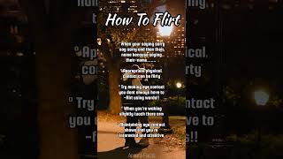 How To Flirt #love #shorts