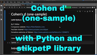 Python - Cohen d one sample with stikpetP