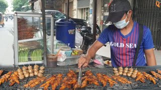 Garlic roasted chicken wings/សា្លប់មាន់អាំងសាច់ក្រក់អាំង កោះមាន់អាំងថ្លៃ១០០០៛លក់តាមរទេះម៉ូតូ