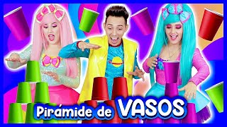 JUEGO DE LOS VASOS / SHOW PIEDRA PAPEL O TIJERA / JUEGOS DIVERTIDOS CON VASOS / PIRÁMIDE DE VASOS