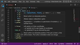 Python Turtle drawing | Create Working Clock using python turtle in VS code