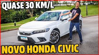 O CONSUMO REAL DO NOVO HONDA CIVIC É INACREDITÁVEL. FAZ QUASE 30 KM/L! MAS PREÇO DE BMW ESTRAGA TUDO