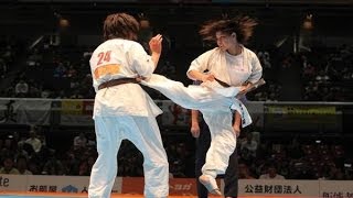 【新極真会】 第45回全日本空手道選手権大会　女子3回戦6 粟井茉実  vs. 浦中美夢 SHINKYOKUSHINKAI KARATE