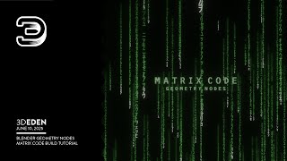 Blender Procedural Matrix Code Build Tutorial