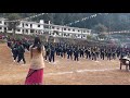 pt physical training and drill of the students with march pass from a government school of nepal.