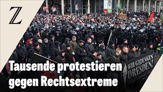 Tausende protestieren gegen Rechtsextreme in Dresden