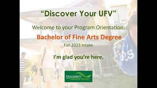 Bachelor of Fine Arts program orientation and planning | UFV