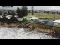 aerial footage of dramatic erosion at nsw s stockton beach