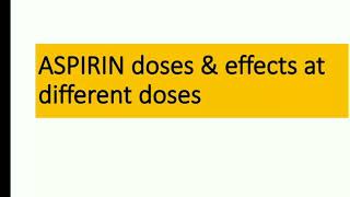 Aspirin doses